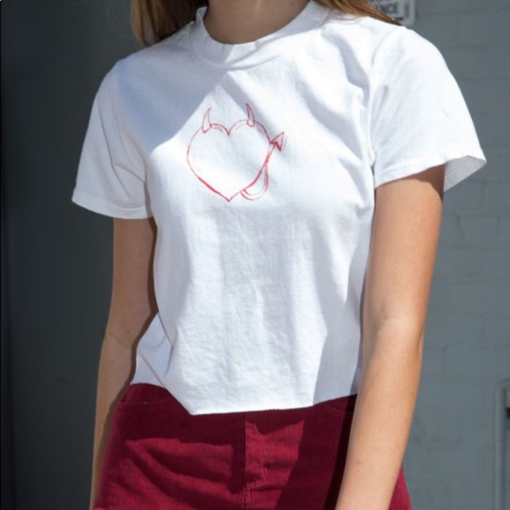 Brandy Melville rare devil heart tee